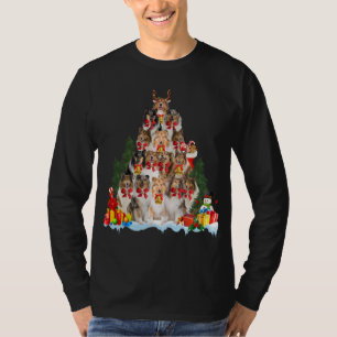 T-shirt Pajama de Noël Collie de Noël Cadeaux d'arbre Chie