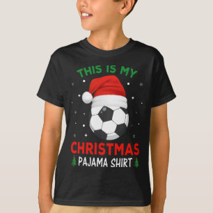 T-shirt Pajama de Noël de football Santa Hat