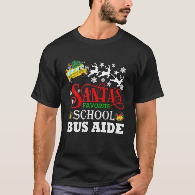 T-shirt Pajama de Noël de l'aide de l'autobus scolaire pré (Devant)