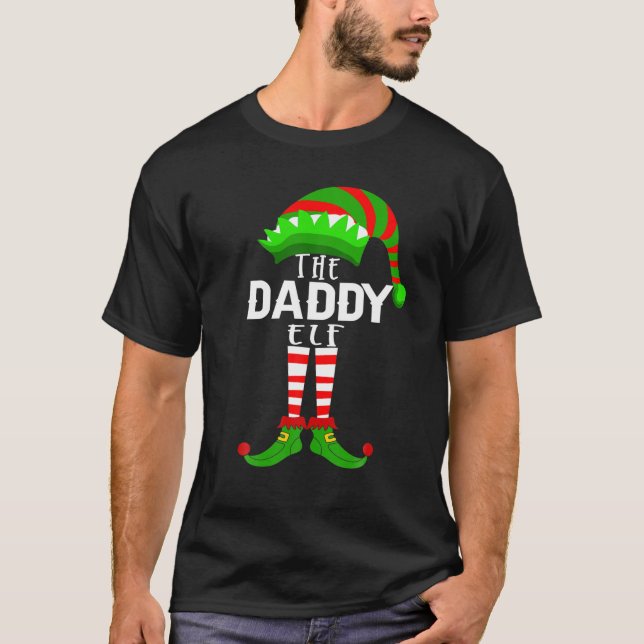 T-shirt Pajama de Noël de l'Elfe papa famille de Noël (Devant)