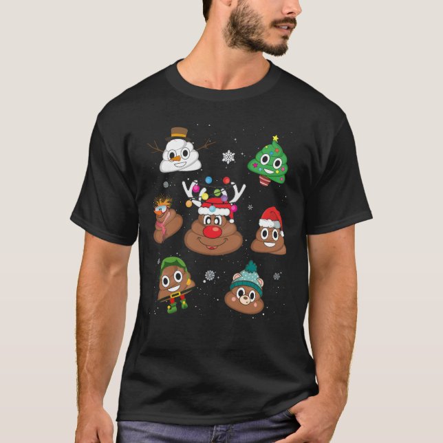 T-shirt Pajama de Noël Emoji Poop (Devant)