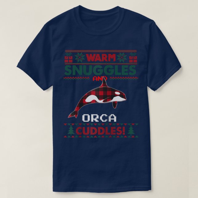 T-shirt Pajama de Noël Orca WhaleMauvais pull de Noël (Design devant)
