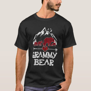 T-shirt Pajama Ours Grammy Rouge Buffalo Plaid Ours Grammy