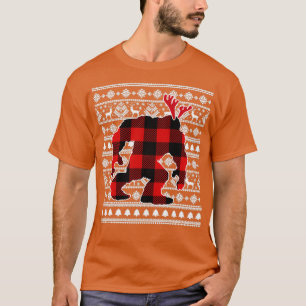 T-shirt Pajamas de Noël de Buffle Rouge Plaid