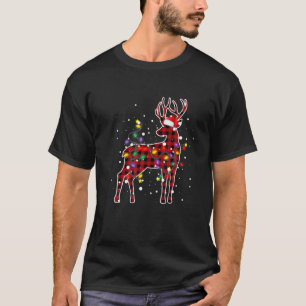 T-shirt Pajamas de Noël de Cerfs Rouges Famille Noël Lum