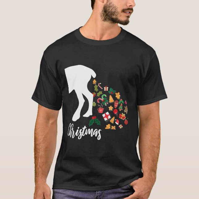 T-shirt Pajamas De Noël De Reindeer Pour Un Match De Famil (Devant)