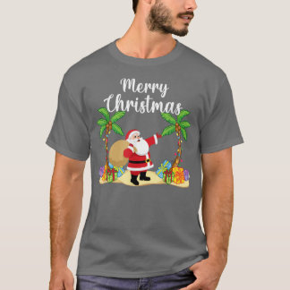 T-shirt Pajamas de Noël Palm Tree Cocotier tropical Chris