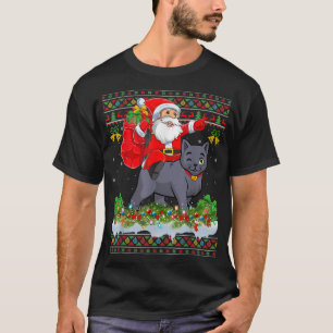 T-shirt Pajamas de Noël Poulain Père Noël équitation Russe
