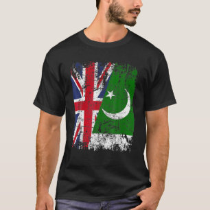 T-shirt PAKISTAN MOITIÉ GRANDE-BRETAGNE Drapeau d'amitié