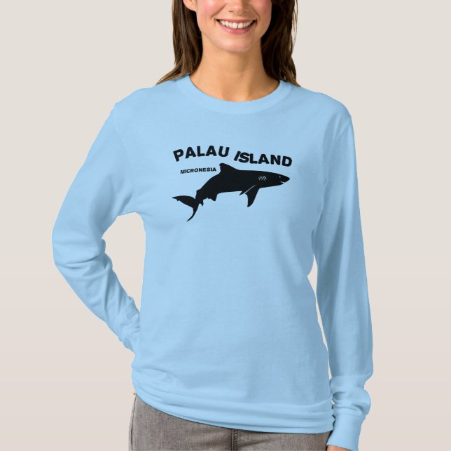 T-shirt Palau Island - Micronesia Shark Diving (Devant)