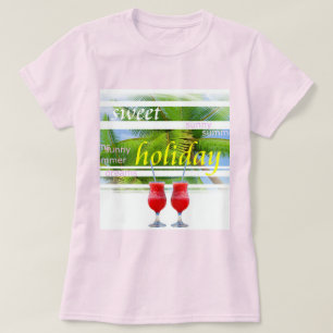 T-shirt Pale rose tendance Holiday Palms Sky Modèle modern