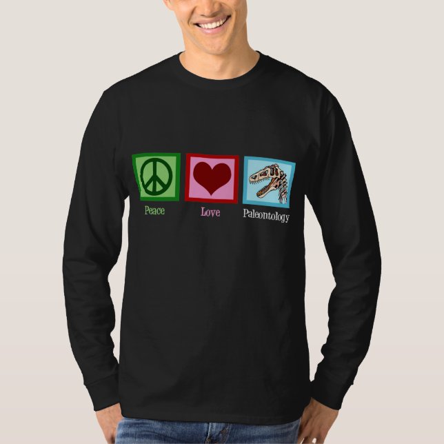 T-shirt Paléontologie d'amour de paix (Devant)