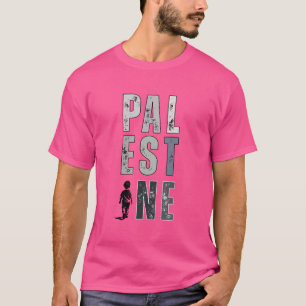 T-shirt PALESTINE - Chemise de protestation rose C