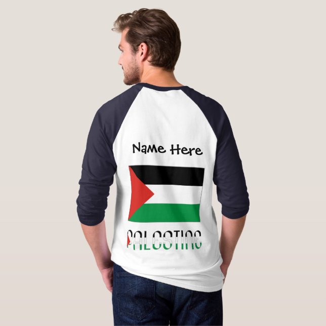 T-shirt Palestine Drapeau noir Personnalisation (Dos entier)