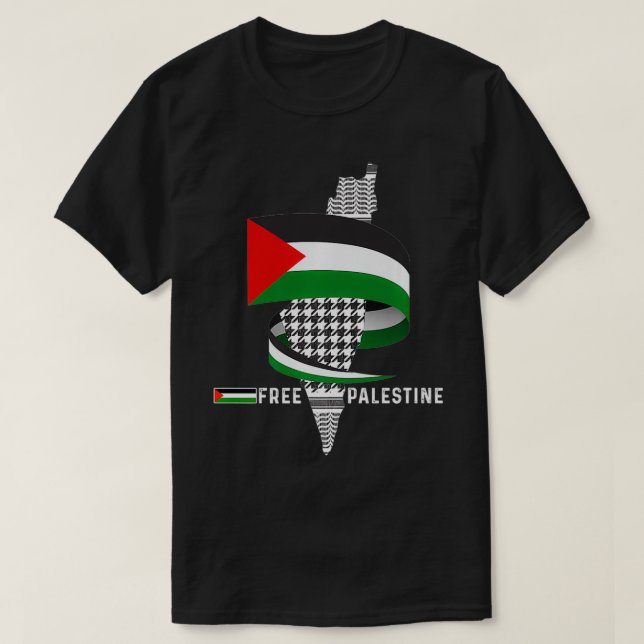 T-shirt Palestine Drapeau Palestiniens Carte Palestine lib (Design devant)