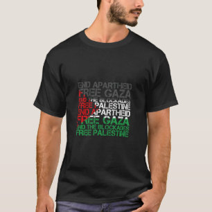 T-shirt Palestine Drapeau Wordcloud mettre fin à l'aparth