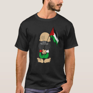 T-shirt Palestine Handala tenant Drapeau Palestinien Sans 