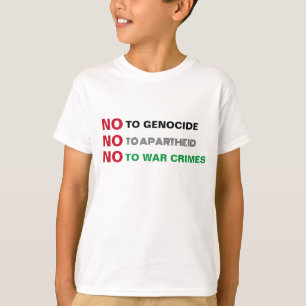 T-SHIRT PALESTINE LIBRE NON AUX CRIMES DE GUERRE APARTHEID