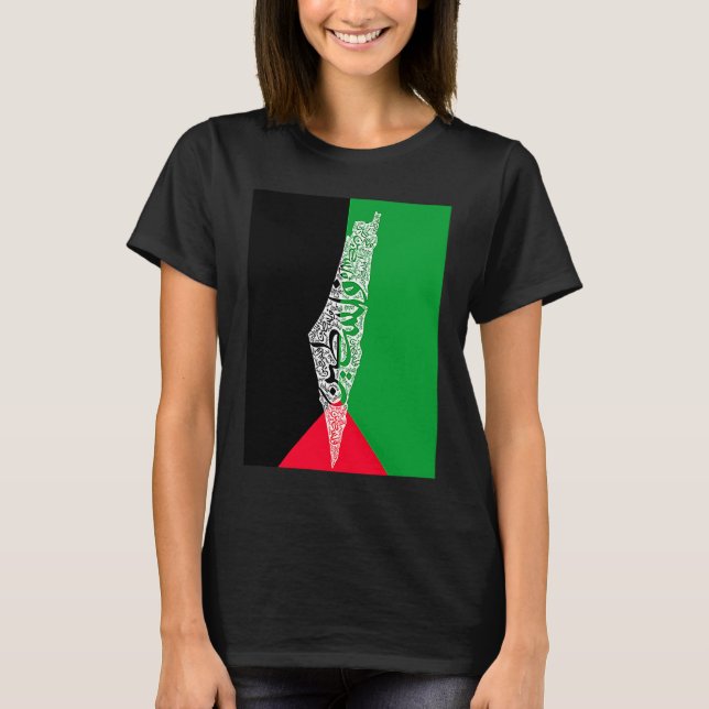 T-shirt palestine map and flag (Devant)