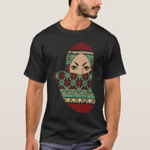 T-shirt Palestine Palestinienne avec hijab à pointes crois
