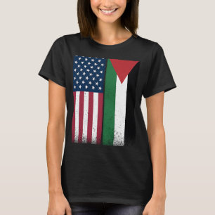 T-shirt Palestine Palestiniens Américains Drapeaux Fiers U