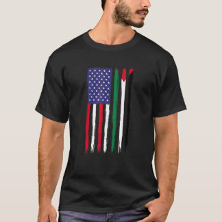 T-shirt Palestine Racines Drapeau Demi-Américain Patriotiq