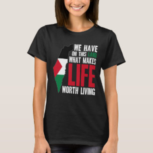 T-shirt Palestine : Vie digne d'être vécue - Drapeau pales