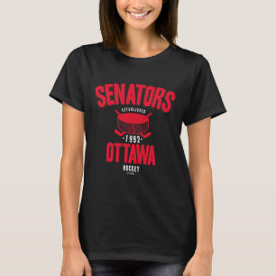 T-shirt Palet de hockey Senators d'Ottawa Noir Officiellem
