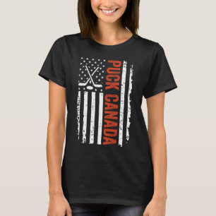 T-shirt Palet drôle Canada États-Unis Hockey Vintage Drape