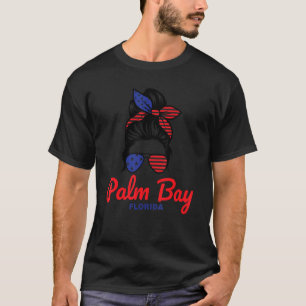 T-shirt Palm Bay Floride Rétro Messy Bun