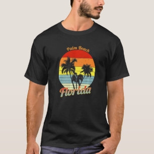 T-shirt Palm Beach Floride Rétro Tropical Palm Trees Vacat