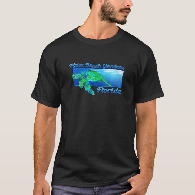 T-shirt Palm Beach Gardens Floride Piscine Tortue de mer (Devant)