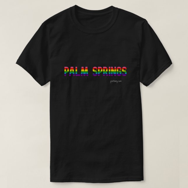 T-shirt Palm Springs Pride | drapeau arc-en-ciel (Design devant)