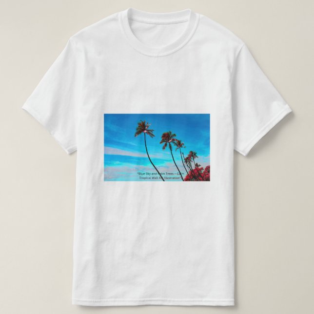 T-shirt Palm Tree Beach Seashore - Tropical Paradise (Design devant)