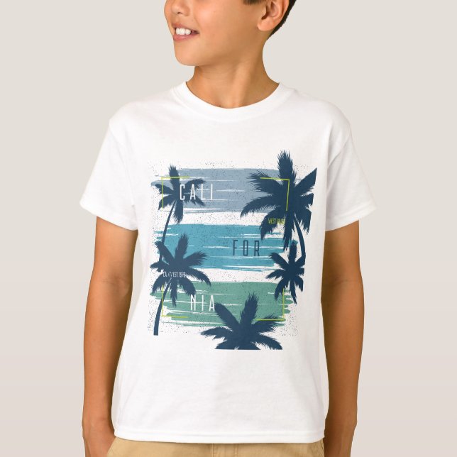 T-shirt Palm Tree - Plage coucher de soleil esthétique (Devant)