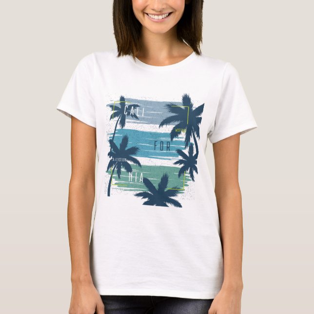 T-shirt Palm Tree - Plage coucher de soleil esthétique (Devant)
