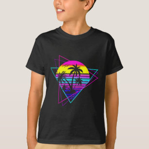 T-shirt Palm Tree Rétro Palm Tree 80s 80s Vaca d'été des a