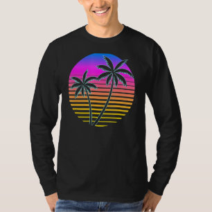 T-shirt Palm Tree Retro Tropical Beach 80s les années 70 S