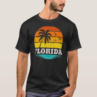 T-shirt Palm Tree Vintage Retro coucher de soleil été vaca