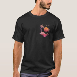 T-shirt Palme de plage drôle de coucher de soleil Vacances