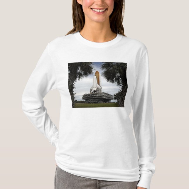 T-shirt Palmetto arbres cadre navette spatiale Endeavour (Devant)