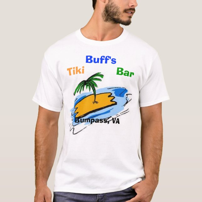 T-shirt Palmier, cuir épais, Tiki, barre, Bumpass, VA (Devant)