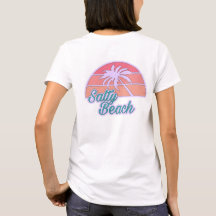 Palmier de la plage salée au coucher du soleil