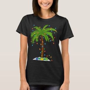 T-shirt Palmier De Noël Avec Lumières De Noël Tropica