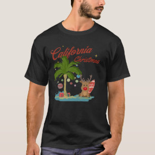 T-shirt Palmier de Noël de Californie et rennes