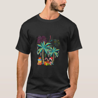 T-shirt Palmier de Noël décoré Tropical Xmas Coconu