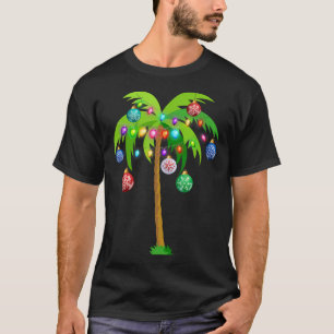 T-shirt Palmier de Noël Hawaï Noël Tropical Xmas Coconut L