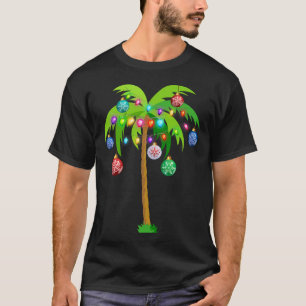 T-shirt Palmier de Noël Hawaï Noël Tropical Xmas Coconut L