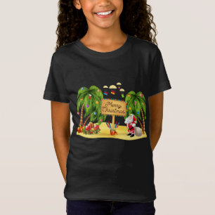 T-Shirt Palmier de Noël Lumières de noix de coco tropicale
