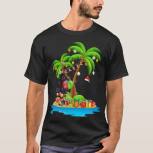 T-shirt Palmier de Noël Lumières de noix de coco tropicale
